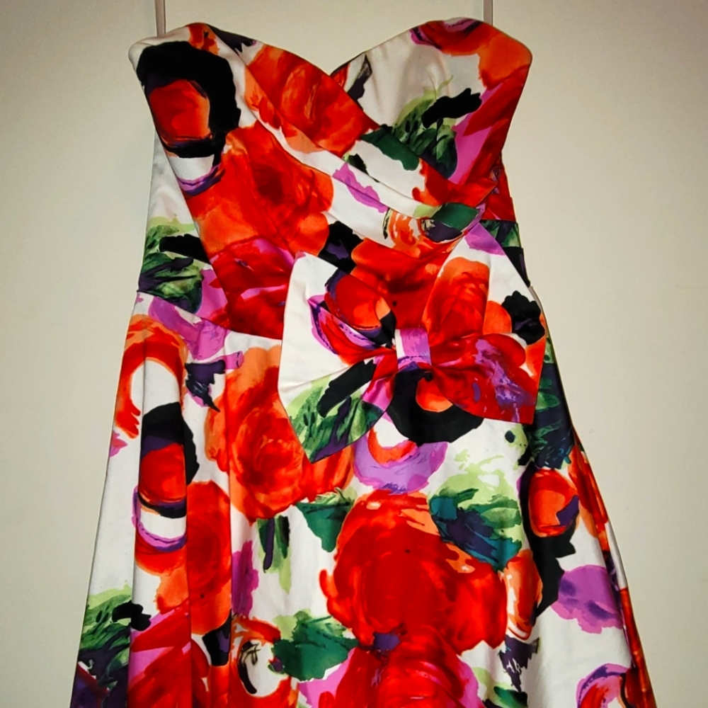 💐 Sleeveless Floral Print Sweetheart Dress 💐